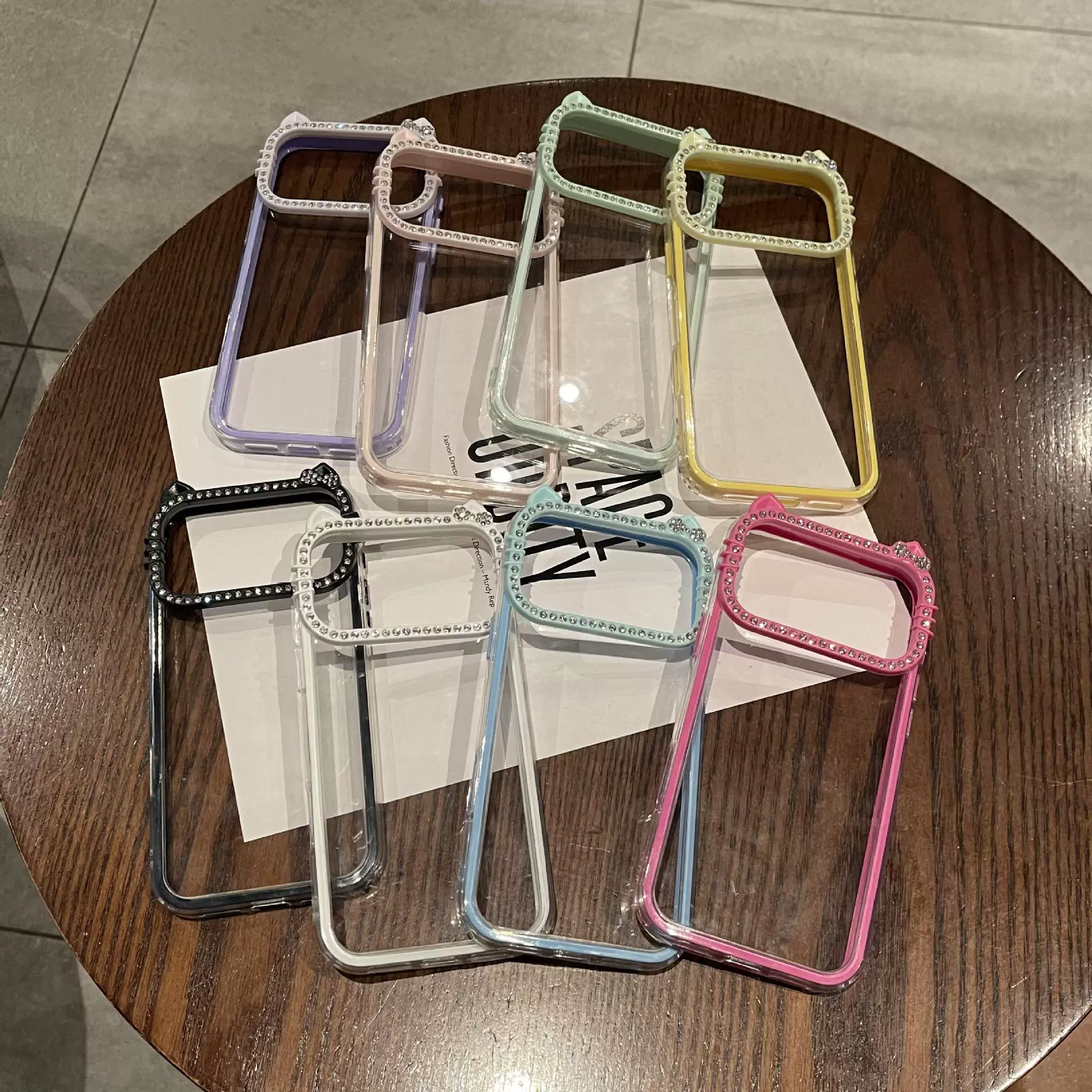 KT耳朵滴胶透明壳适用iPhone17手机壳15苹果15promax亚克力16凹槽