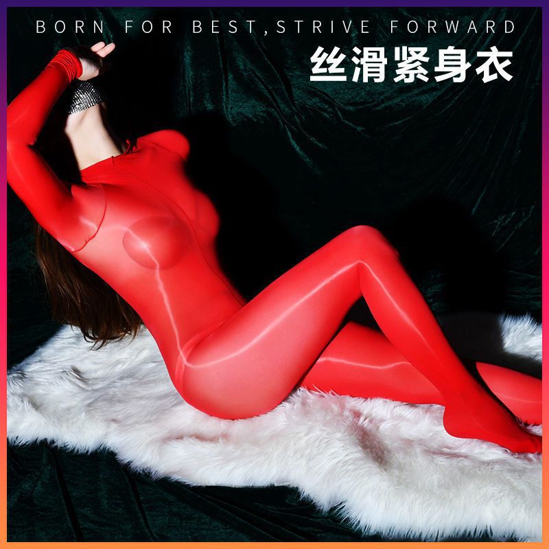 912 Needle Horse Oil Socks 8D Ultra-thin Tight Jumpsuit Sexy Open Crotch Silk Stockings Full Body Clothes Women's Bare Leg Artifact Jumpsuit