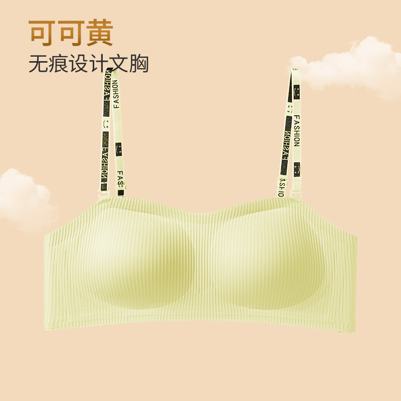 夏用ノンワイヤーブラジャー 女性用シームレス美背ブラジャー 小胸用プッシュアップブラ ノンワイヤー ソフトサポートブラジャー ブラジャータイプ|undefined