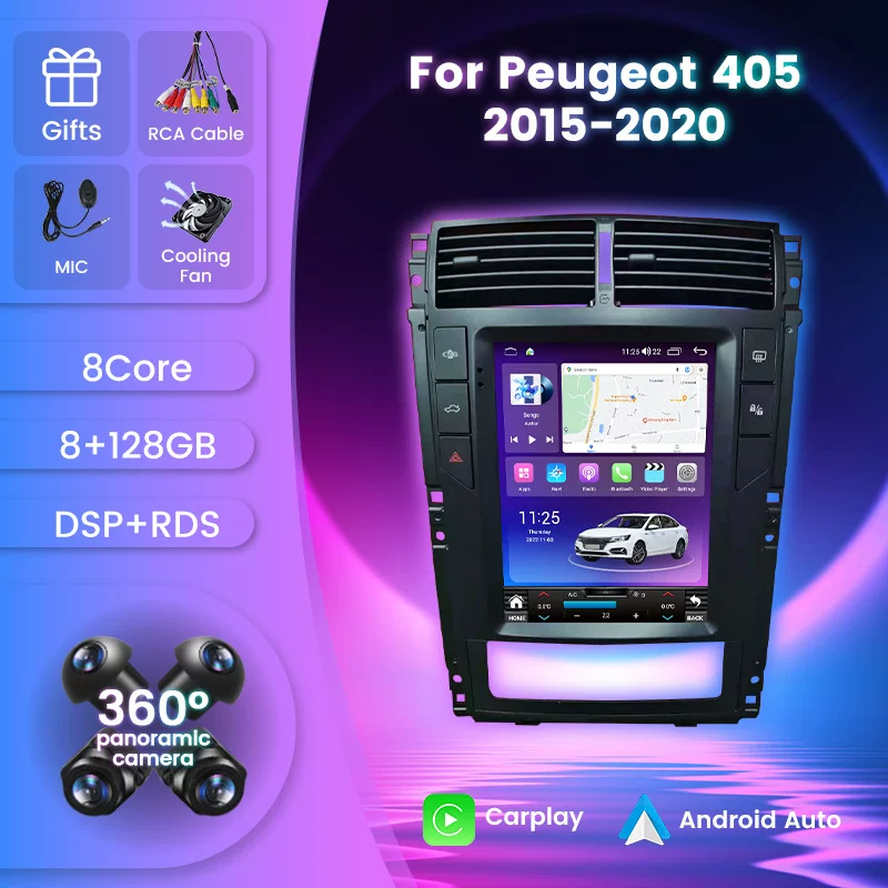 Применимо к Peugeot 405 15-20 автомобильная мультимедиа обратная камера изображение Android Bluetooth GPS навигация экран