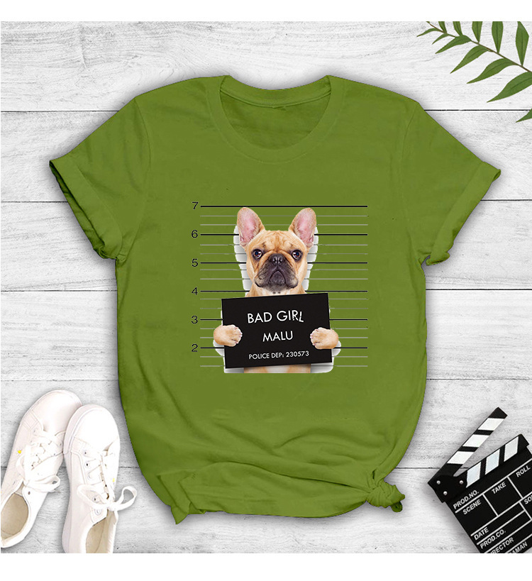 Creative Prison Dog Print T-shirt NSYIC62471