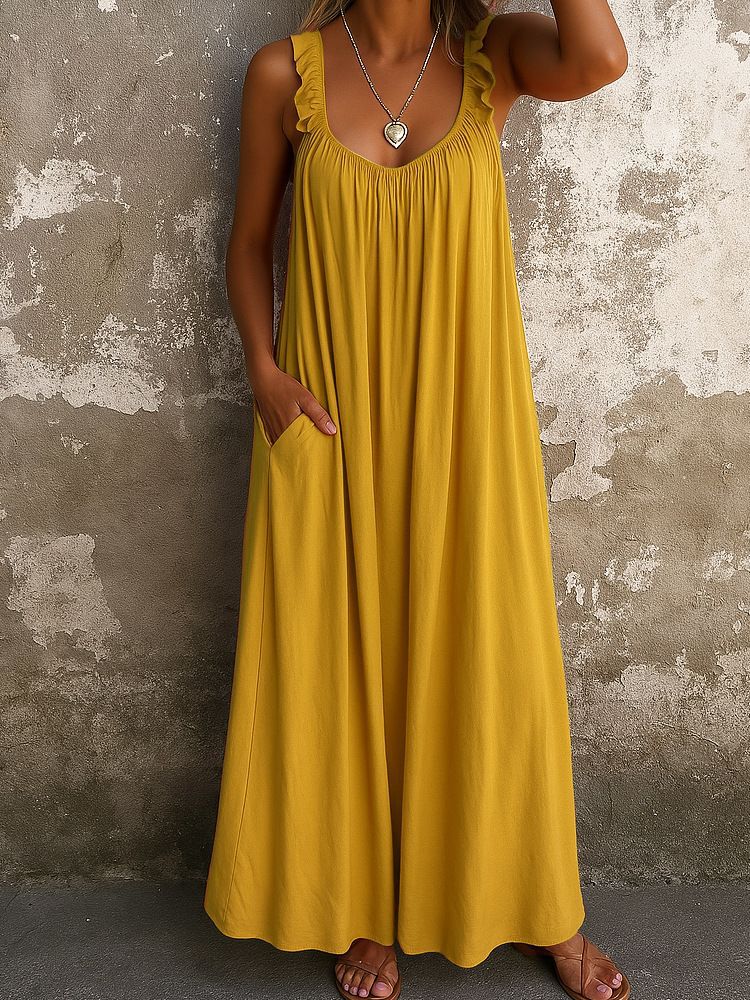 Women's Clothing Women's Casual Camisole U Neck Regular Fit Multi Color Dress For Formal & Casual For Women_ecoleips.com
