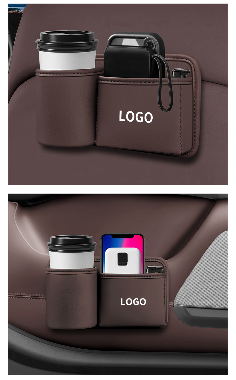 Car Cup Holder with Storage Box, Car Door Organizer