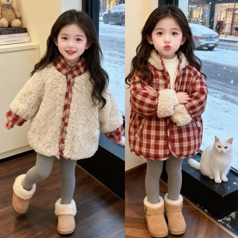Girls' Winter Coat, Reversible Cotton Jacket, 2025 New Style, Stylish Thickened Cotton Clothing for Children and Babies Girls' Winter Coat, Reversible Cotton Jacket, 2025 New Style, Stylish Thickened Cotton Clothing for Children and Babies
