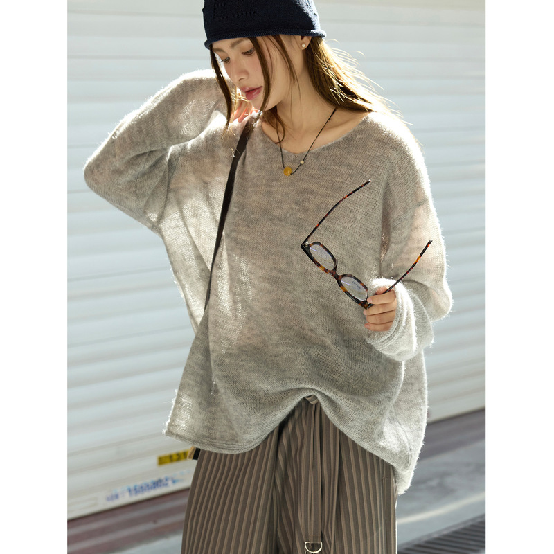 Louvre Early Autumn New Korean Style Lazy Atmosphere Design Curled V Neck Sweater Delicate Fluffy Top for Women Louvre Early Autumn New Korean Style Lazy Atmosphere Design Curled V Neck Sweater Delicate Fluffy Top for Women