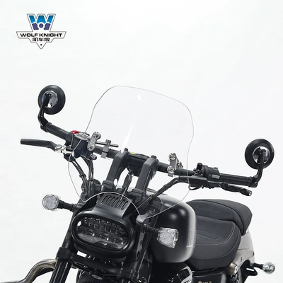 Muscle car Wolf suitable for Qianjiang flash 350 front windshield glass windshield windshield motorcycle modification height adjustable (Motorcycle front windshield) - pc-board-shatter-resistant-flash-350-transparent-thickness-5mm-height-40cm