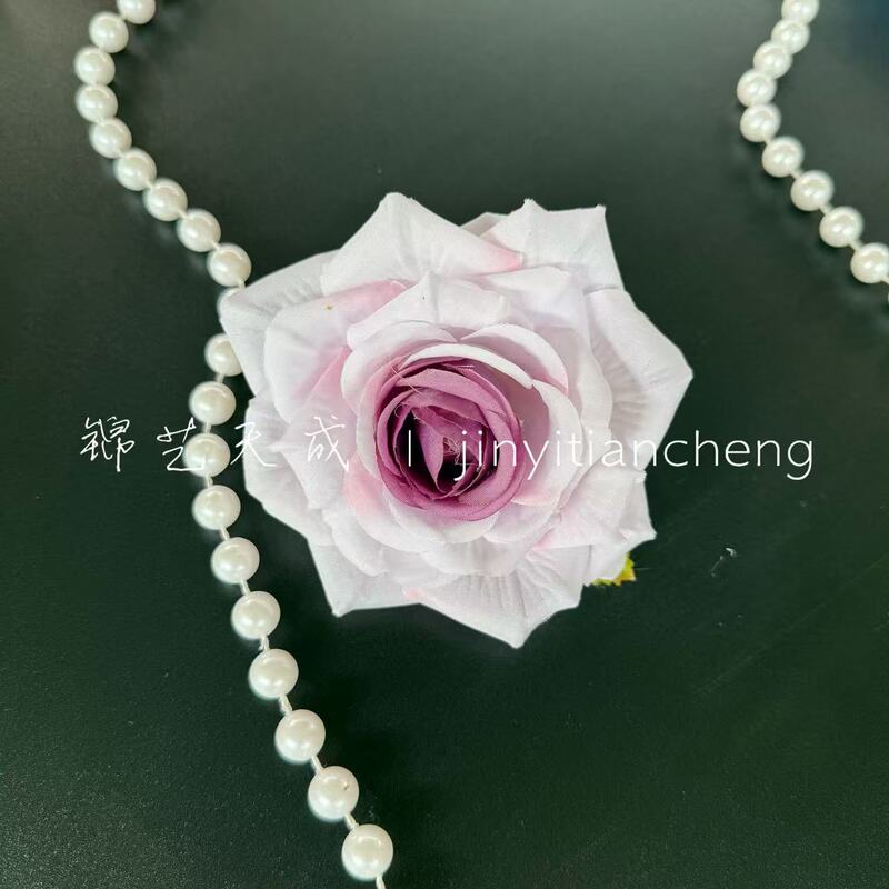10cm复古玫瑰花头仿真花簪花头饰diy材料鞋扣配件520花艺婚礼布置|undefined