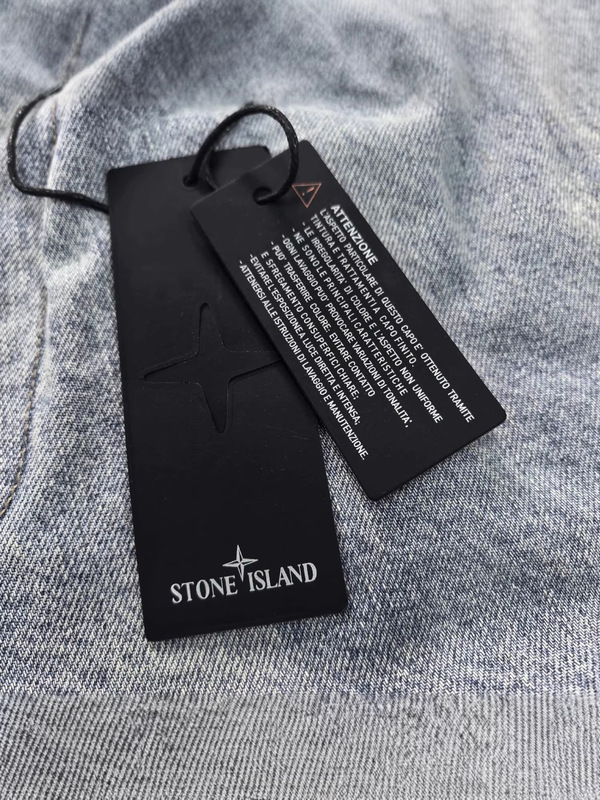 Cross-Border Stone Stone Island Washed American-Style Badge Denim Multi-Pocket Work Shorts Loose Fit Men's Elastic Waist