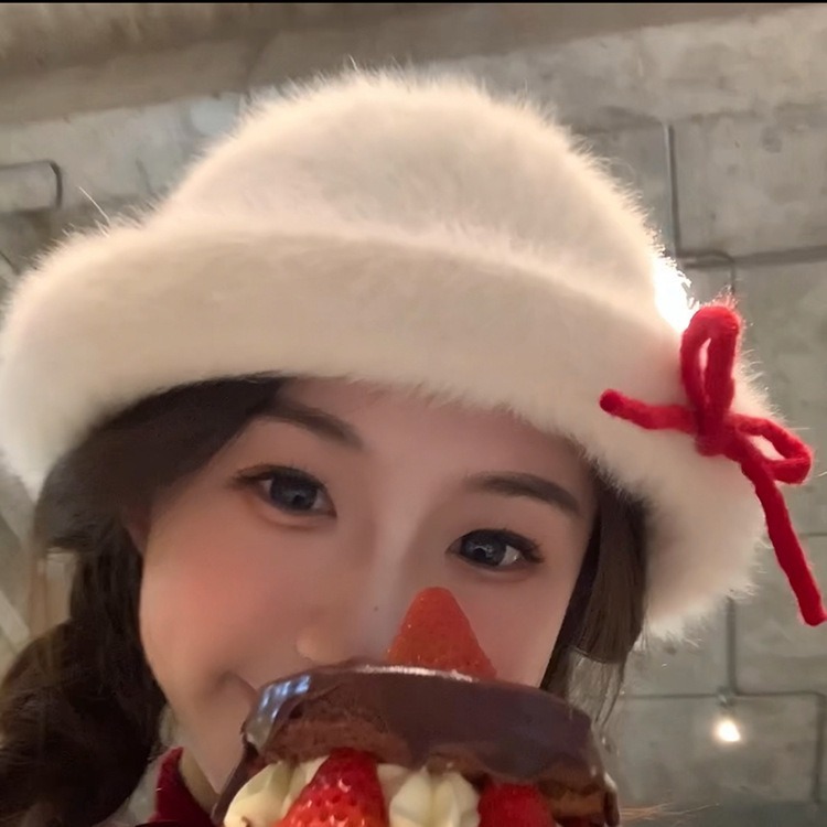 Sweet Plush Pot Autumn/Winter Bow Flip over Eaves Warm Fisherman's Versatile Ins Gold Top Hat Shows Small Face_viptrois.com