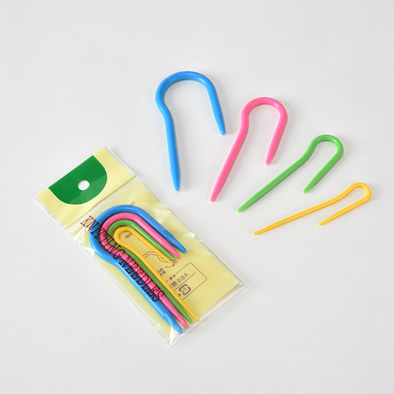 Garantía de calidad Aguja de giro en forma de U Aguja de giro de plástico Aguja de giro ABS Aguja de ojo grande de plástico Aguja de plástico al por mayor