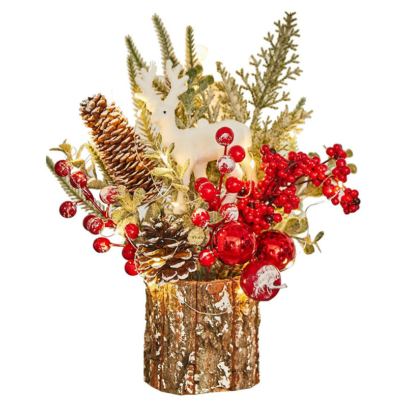 Amazon explosión DIY árbol de Navidad de escritorio simulación PE decoración de Navidad decoración para el hogar árbol de barril de corteza