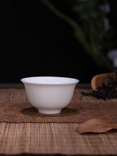 xyf陶瓷茶具瓷大号纯白白色家用杯10个装 瓷器小工夫喝功夫茶茶杯
