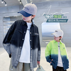 子供服男の子コート春秋モデル2025新型クールな春服シャツの中の子供服春の男の子のファッション