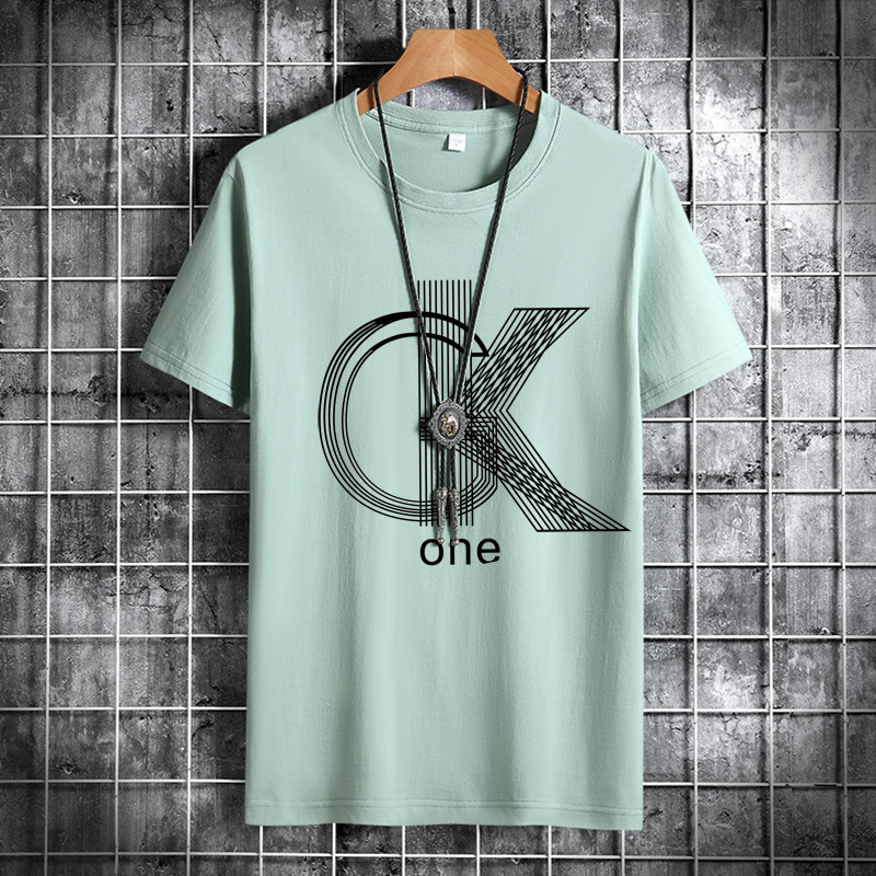 Camiseta de hombre de manga corta 2022 nueva pareja de verano algodón superior cuello redondo suelta estudiante media manga camiseta camisa de fondo