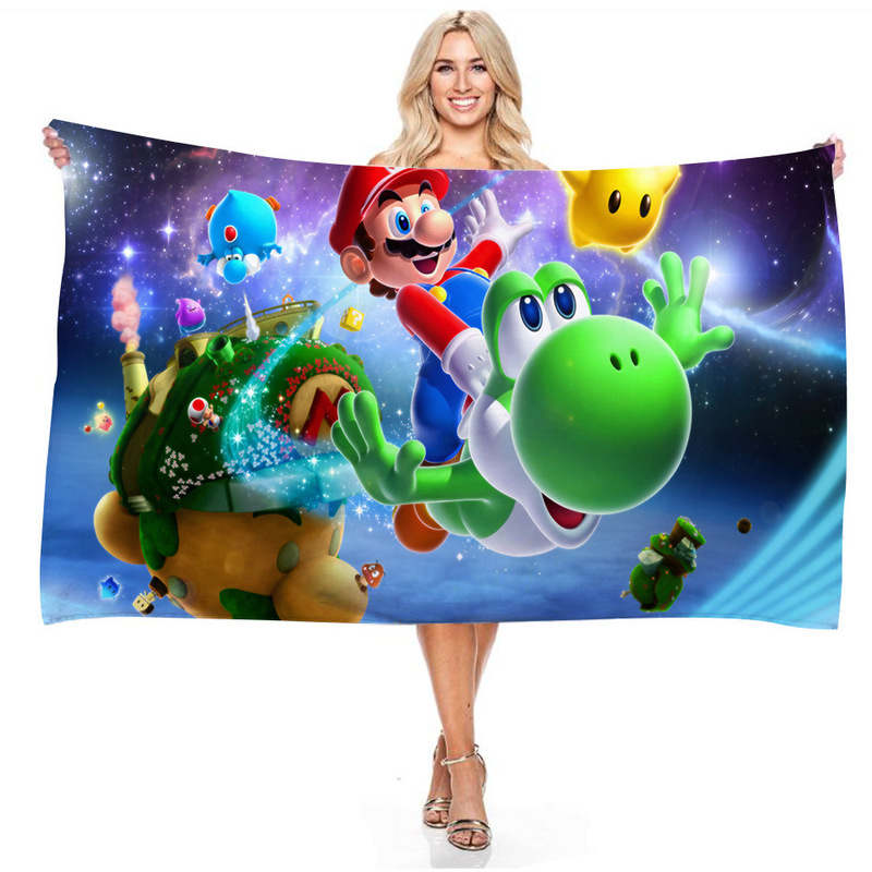 Super Mary Mario beach towel new beach towel foreign trade cartoon cartoon towel bath towel factory wholesale