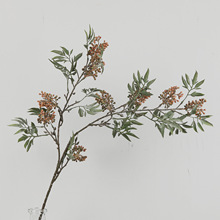 高品质带叶相思果 槐花天竺果子新年红果 家居装饰软装仿真花绿植