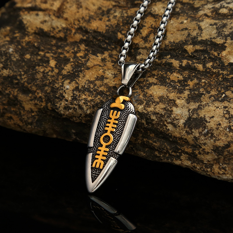 Titanium jewelry, men's stainless steel pendant, necklace decoration, Viking arrow talisman_voghion.com