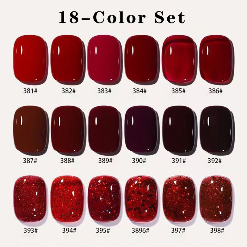 12-Color Set of Nail Polish Glue for Autumn and Winter, New High Saturation and Gloss, Firm and Non-Harmful, Suitable for Nail Salon Gel