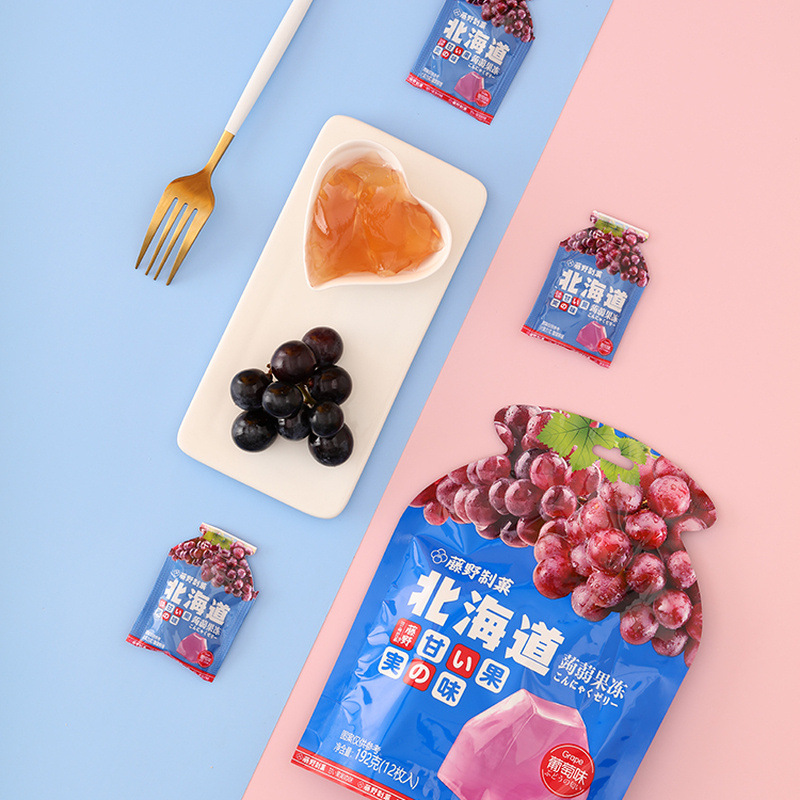 Tengyo Confectionery Hokkaido Konjac Jelly White Peach Mango Grape Flavor Childhood Bouncy Low Fat Leisure Snack Wholesale