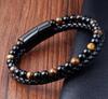 Black beaded bracelet natural stone, organic bead bracelet, wish, European style