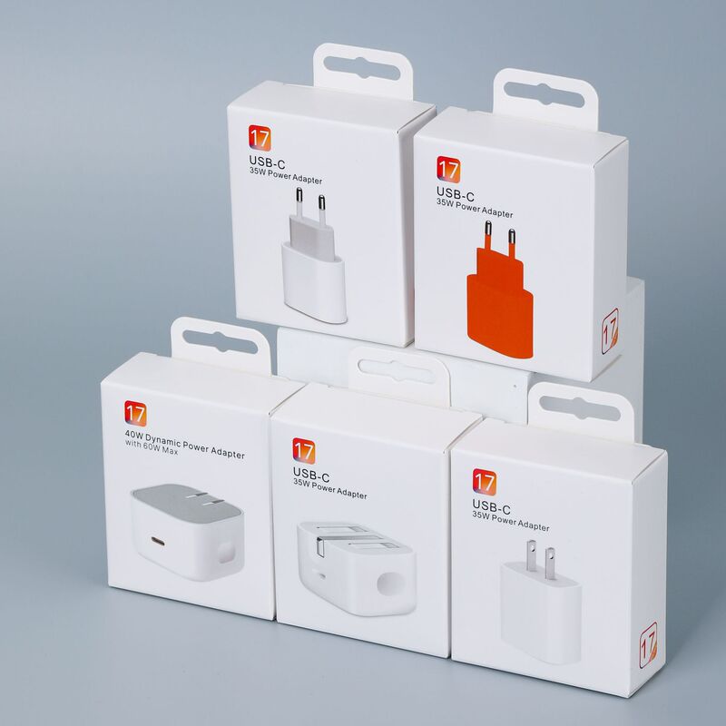 Neutral 17 Charger Packaging Suitable for Apple 35W European and American Standard Charging Head Packaging Small White Box Color Box