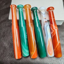 缠丝玛瑙红玛瑙长款烟嘴旱烟杆配件直式玛瑙烟嘴批发