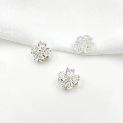 Zərgərlik ara hissələri | Copper Gold-Plated Micro-Paved Zircon Round - style-9-pink-zirconium-120mm-pure-silver