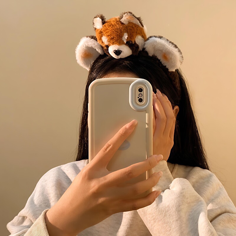 かわいいアライグマのヘッドバンド、クリエイティブな漫画のヘッドバンド、動物園の洗顔と写真撮影のヘアピン、ぬいぐるみのレッサーパンダの面白いヘッドバンド|undefined