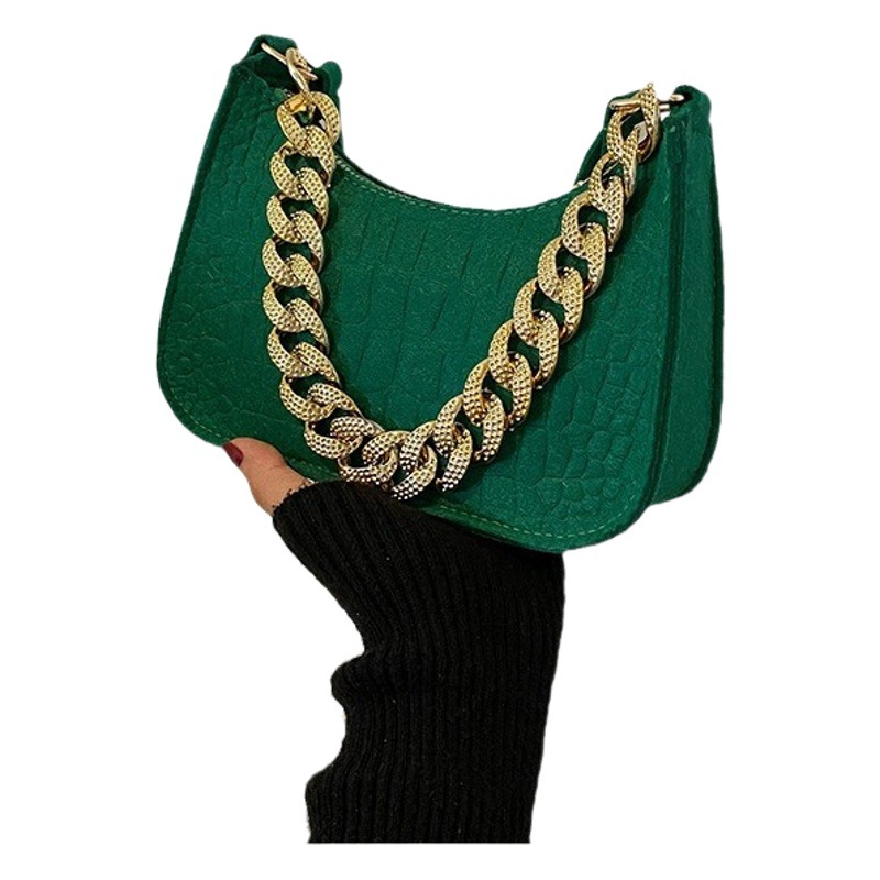 Nuevo color sólido serpentina bolsa de cadena bolso de las mujeres 2024 Moda bolso de hombro elegante moda axila bolsa