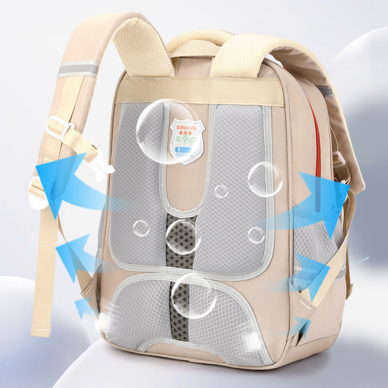 Mochila de pescado natural para estudiantes de primaria de grado 1 - 3 - 6 niños Mochila de la escuela Shaodong Mochila de gran capacidad para reducir la carga