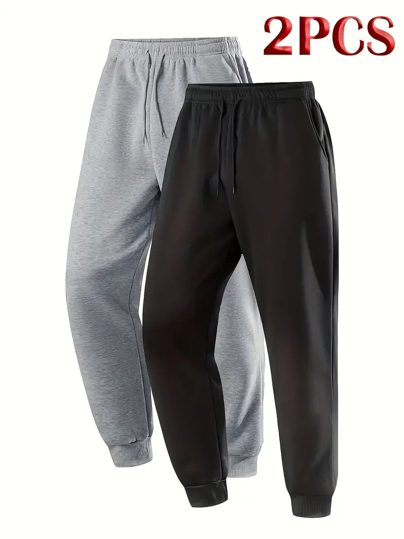Transfronterizo tamaño europeo multi-pieza hombre moda ocio pantalones deportivos de invierno para correr pantalones deportivos de fitness pantalones de color sólido image 12