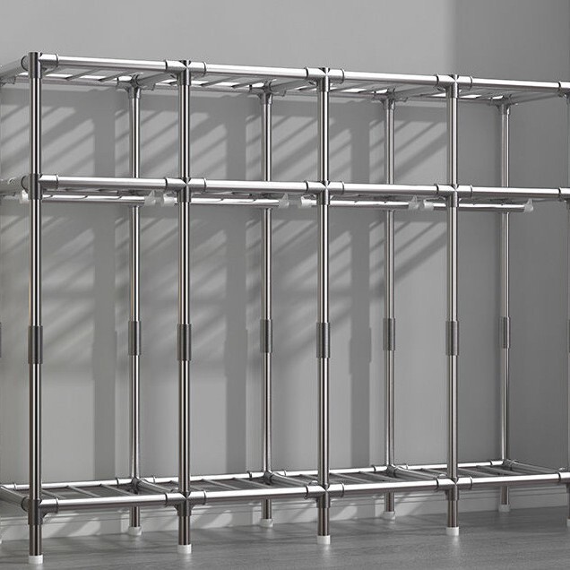 26mm Simple Cloth Wardrobe for Bedroom, Home Rental, Thickened and Reinforced All-Steel Frame Assembly, Sturdy and Durable Wardrobe 26mm Simple Cloth Wardrobe for Bedroom, Home Rental, Thickened and Reinforced All-Steel Frame Assembly, Sturdy and Durable Wardrobe