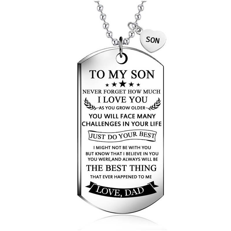 son stainless steel necklace military air force navy coast guard necklace ball chain son birthday graduation gift