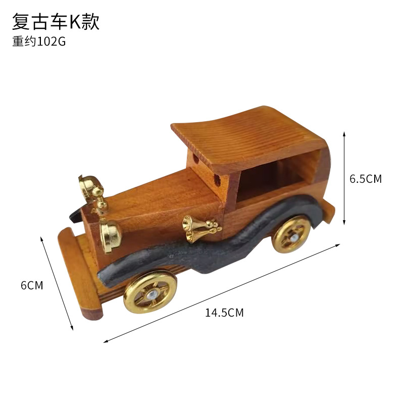 Retro de madera decoración del coche creativo hogar escritorio coche modelo tren decoración artesanía de madera