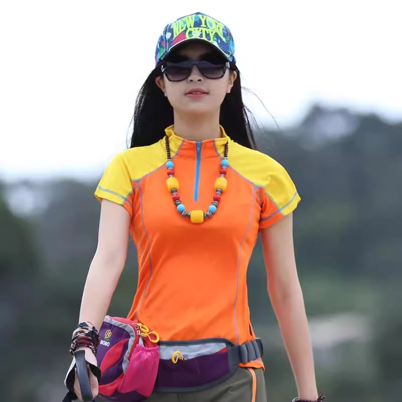 夏季薄款女短袖速干衣运动登山服户外速干t恤男式长袖透气大码