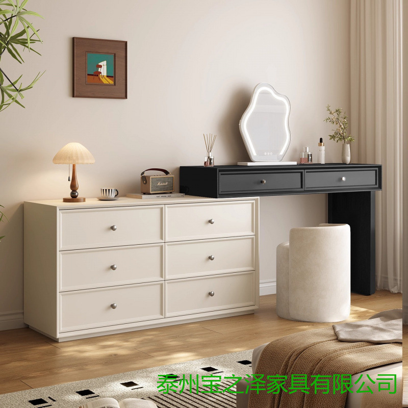 Solid Wood Dressing Table, Dresser and Cupboard Integrated 2025 New Modern Bedroom Simple Small Apartment Bedside Dressing Table