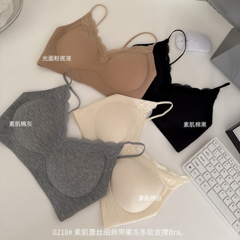 0218素肌蕾丝纯欲内衣女小细带软支撑手掌内垫深V蕾丝文胸工厂|undefined