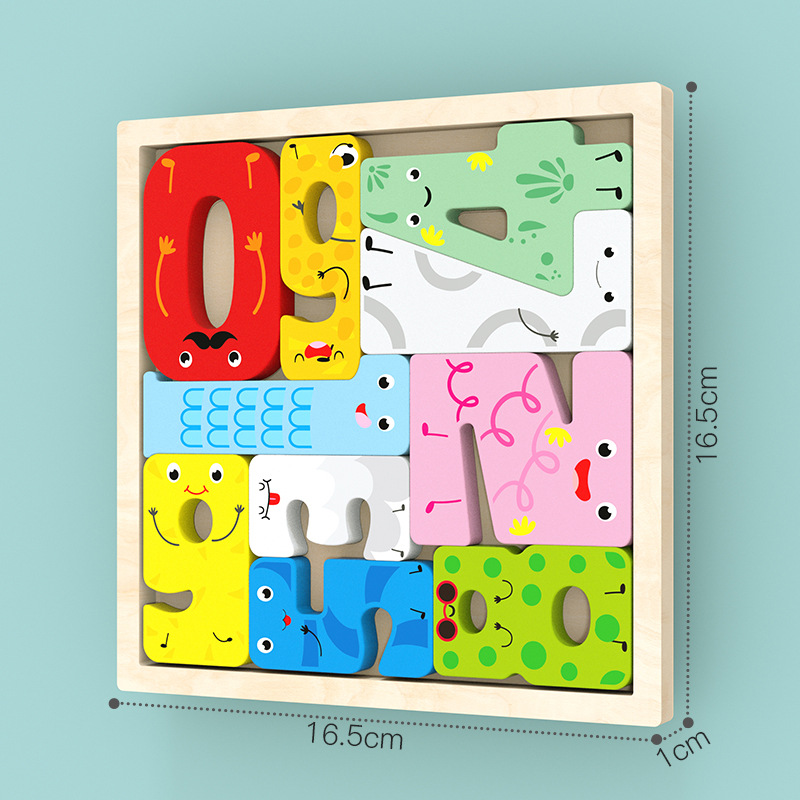 Cartoon animal Three-dimensional puzzle puzzle Children Baby wooden puzzle hand grip board toy traffic fruit understanding