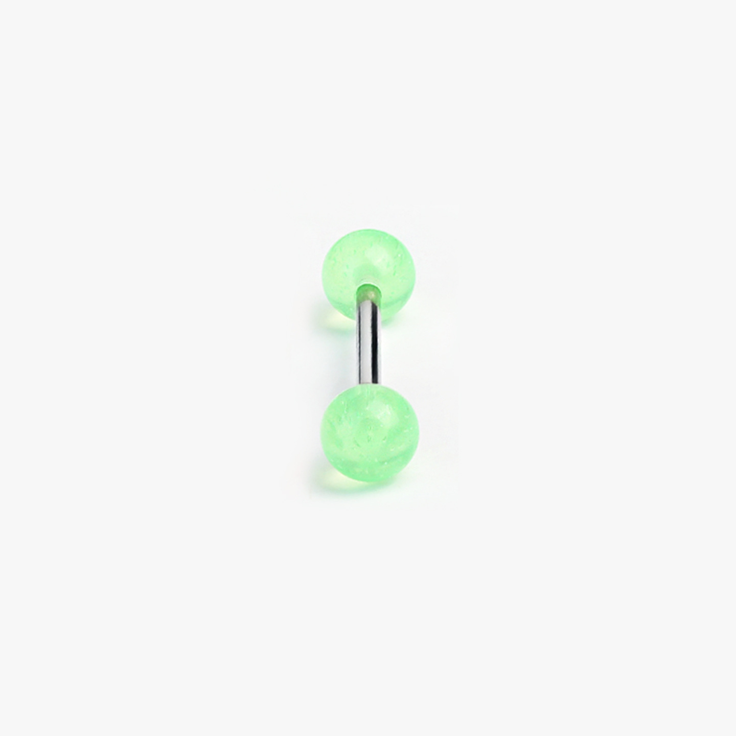 7-Color Polarized Cat Eye Gradient Tongue Piercing Fine Glitter Acrylic Titanium Steel External Thread Barbell detail image 11