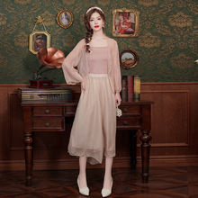 新中式中国风女装设计感时尚小个子连衣裙改良汉服穿搭三件套装女