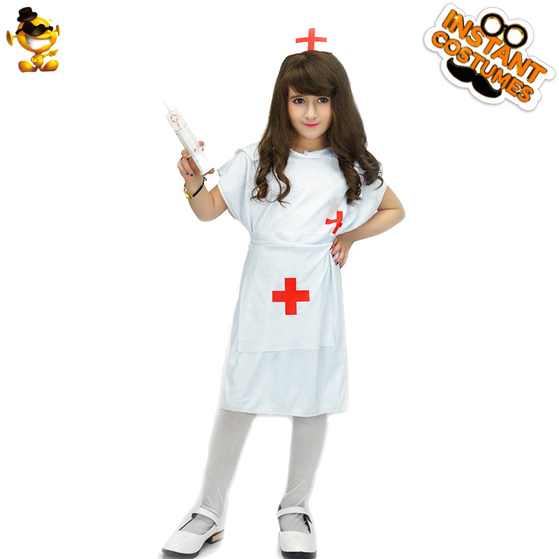 Halloween niños niña linda enfermera Cosplay traje niñas carnaval fiesta médico traje image 6