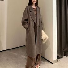 2025美拉德中长款毛呢外套女小个子宽松秋冬加绒加厚呢子大衣