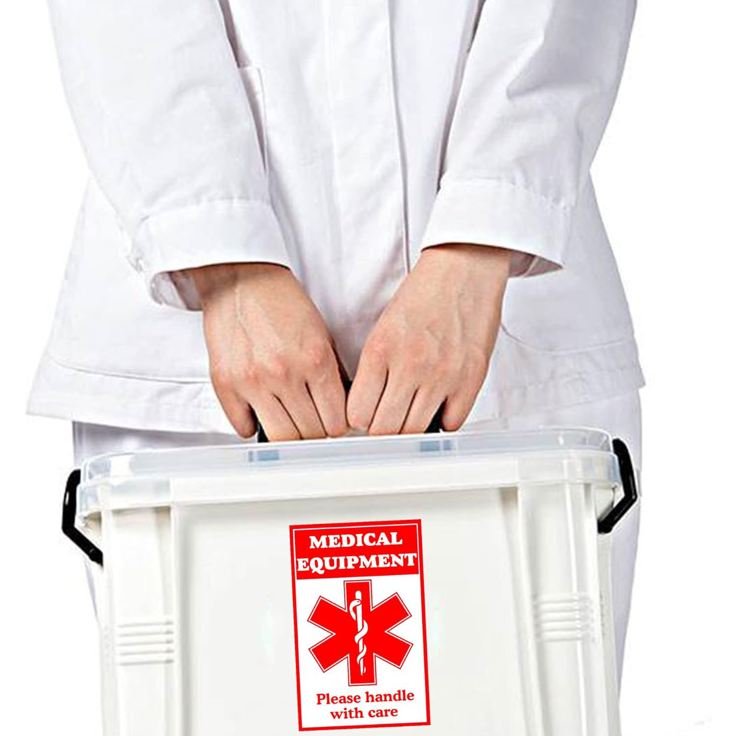 Amazon Medical Alarm Equipment Etiquetas de equipaje Pegatinas Rojas Dispositivos Médicos Suministros Pegatinas internas de atención