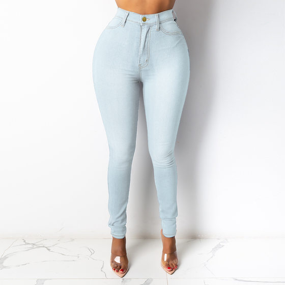 M633 European and American Women's Jeans Amazon wish AliExpress Slim High Waist Slim Fit Denim Pencil Leg Pants