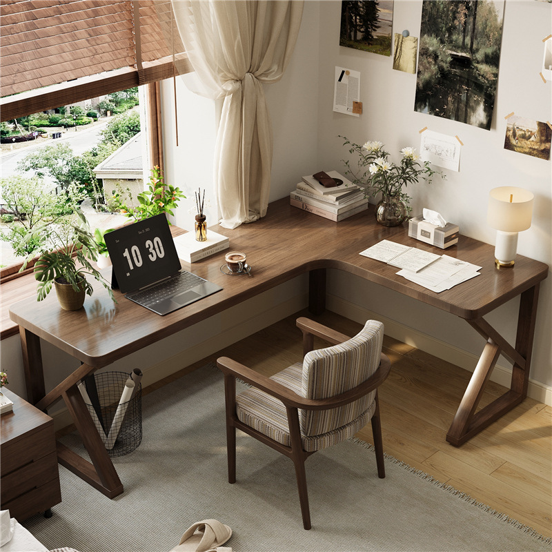 Solid Wood Corner Desk Double Bedside L-Shaped Table Desktop Computer Table Study Student Home Study Desk