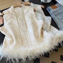 新中式国风重工刺绣减龄时尚上衣马甲2025年秋冬新款遮肚子背心女