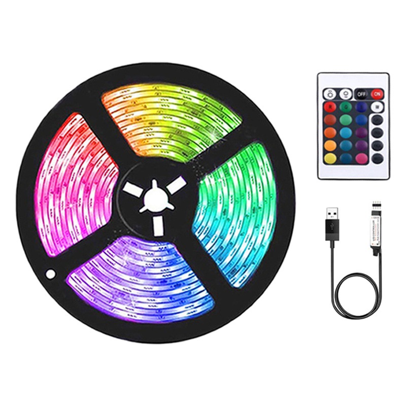 Tira de luz LED 2835/5050RGB barra de luz 5vUSB atmósfera luz 24 Control de teclas caballo corriendo luz TV Fondo RGB