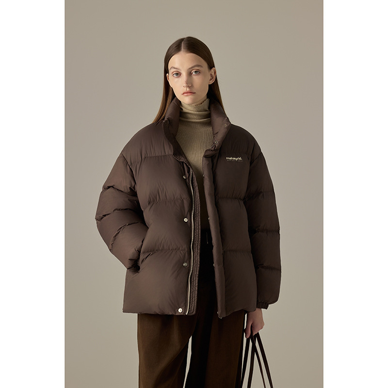 MMC 90 White Duck Down Jacket Women's Winter New High-end Thickened Korean Style Vertical Collar Thin Short Bread Suit