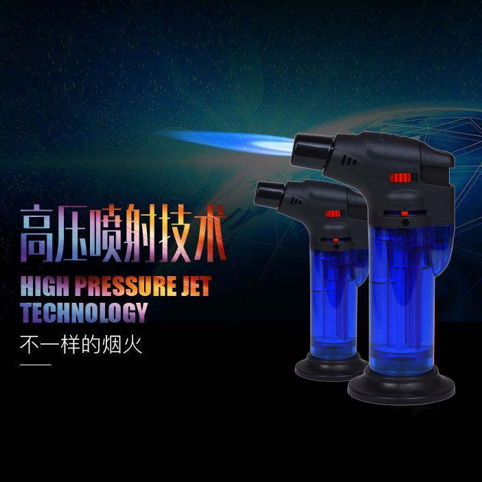 透明なストレート火炎銃ロック可能な火災防風インフレータブルライター卸売灸灸点火ライター|undefined