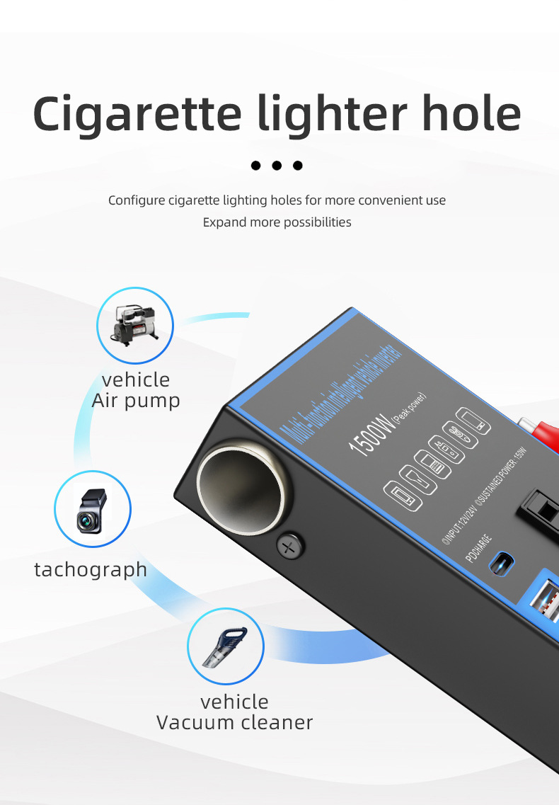 Car Inverter 12V24V Universal to 220V Car Power Socket Truck Smart Charging Inverter Converter